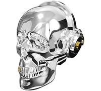 JKCD Wireless Bluetooth Skull Stereo Portable Speakers Support AUX Smartphone Tablet PCSpeakers Super Bass Stereo for Halloween,Party,Travel,Silver