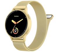 JKD 18mm Metal Band Compatible with Garmin Venu 3s Watch Band, Quick Release Stainless Steel Magnetic Strap for Garmin Vivoactive 4s/ Venu 2s Watch Bands Women Men, Gold