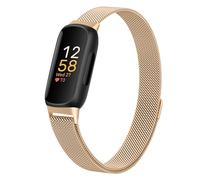 JKD Bands Compatible with Fitbit Inspire 3 Bands Women Men, Soft Stainless Steel Metal Band Adjustable Mesh Loop Strap Replacement for Fitbit Inpsire 3 Fitness Tracker, Rose Gold