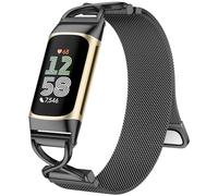 JKD Metal Loops Compatible for Fitbit Charge 6/5 Bands Women Men, Sport Stainless Steel Strap Replacement Wristband for Fitbit Charge 5/Charge 6 Fitness Tracker