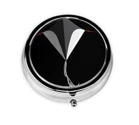 JKDGOJ A Kite with Broken String Pattern Round Mini Pill Box with 3 compartments for Pill Storage and Portable Travel