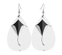 JKDGOJ A kite with broken string Pattern Water droplet pendant earrings and leather earrings, suitable as holiday birthday gifts for women