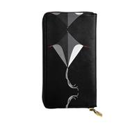 JKDGOJ A kite with broken string Prints Women's leather long handheld wallet large capacity credit card zipper bag