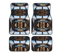 JKDGOJ Airplane Cockpit Prints Car Floor mats with Anti Slip Front and Rear are Suitable for Cars, Trucks and SUV