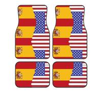 JKDGOJ American Spain Flag Prints Car Floor mats with Anti Slip Front and Rear are Suitable for Cars, Trucks and SUV