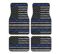 JKDGOJ American Thin Blue Line Flag Prints Car Floor mats with Anti Slip Front and Rear are Suitable for Cars, Trucks and SUV