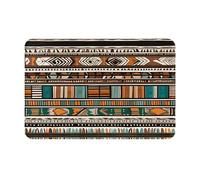 JKDGOJ Anti Slip Floor mat African Tribal Ethnic Prints for Indoor and Outdoor Door mats, Suitable for Bedroom and Bathroom entrances 16x24in