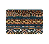 JKDGOJ Anti Slip Floor mat African Tribal Ethnic Texture Prints for Indoor and Outdoor Door mats, Suitable for Bedroom and Bathroom entrances 16x24in