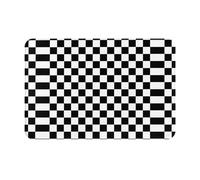 JKDGOJ Anti Slip Floor mat Black and White Checkered Prints for Indoor and Outdoor Door mats, Suitable for Bedroom and Bathroom entrances 16x24in