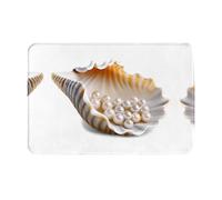 JKDGOJ Anti Slip Floor mat Flashing Pearl Shells Prints for Indoor and Outdoor Door mats, Suitable for Bedroom and Bathroom entrances 16x24in