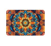 JKDGOJ Anti Slip Floor mat Kaleidoscope Mandala Prints for Indoor and Outdoor Door mats, Suitable for Bedroom and Bathroom entrances 16x24in