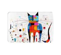 JKDGOJ Anti Slip Floor mat Strange Cat Prints for Indoor and Outdoor Door mats, Suitable for Bedroom and Bathroom entrances 16x24in
