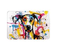 JKDGOJ Anti Slip Floor mat Strange Doodle Dog Prints for Indoor and Outdoor Door mats, Suitable for Bedroom and Bathroom entrances 16x24in