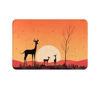 JKDGOJ Anti Slip Floor mat Three Deer at Sunset Prints for Indoor and Outdoor Door mats, Suitable for Bedroom and Bathroom entrances 16x24in