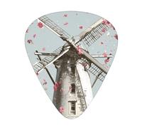 JKDGOJ Atmospheric windmill Pattern Guitar plectrum 12 pieces with three thickness plectrum combinations suitable for bass and ukulele