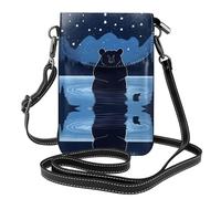 JKDGOJ Bear Bathing Under The Stars Prints Crossbody bag, mobile phone bag, women's small wallet, a practical gift suitable for going out, exercising, and shopping