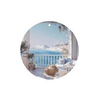 JKDGOJ Beautiful Coastal Balcony Pattern 6-piece Round Shape car air freshener with hanging type car accessories