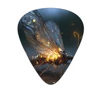 JKDGOJ Beautiful fireflies Pattern Guitar plectrum 12 pieces with three thickness plectrum combinations suitable for bass and ukulele