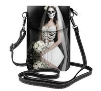 JKDGOJ Beautiful skeleton bride Prints Crossbody bag, mobile phone bag, women's small wallet, a practical gift suitable for going out, exercising, and shopping