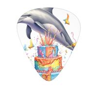 JKDGOJ Birthday dolphin Pattern Guitar plectrum 12 pieces with three thickness plectrum combinations suitable for bass and ukulele