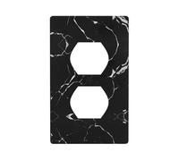 JKDGOJ Black Marble Prints Dual socket wall panel household power cover durable for decorative sockets and switches