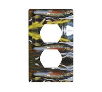 JKDGOJ Brook Trout Fly Fishing Prints Dual socket wall panel household power cover durable for decorative sockets and switches