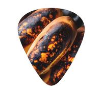 JKDGOJ Burnt bread Pattern Guitar plectrum 12 pieces with three thickness plectrum combinations suitable for bass and ukulele