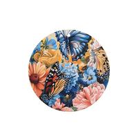 JKDGOJ Butterfly in retro flowers Pattern 6-piece Round Shape car air freshener with hanging type car accessories