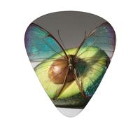 JKDGOJ Butterfly on avocado Pattern Guitar plectrum 12 pieces with three thickness plectrum combinations suitable for bass and ukulele