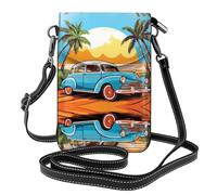 JKDGOJ Car under coconut trees Prints Crossbody bag, mobile phone bag, women's small wallet, a practical gift suitable for going out, exercising, and shopping