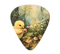 JKDGOJ Chicken picking mushrooms Pattern Guitar plectrum 12 pieces with three thickness plectrum combinations suitable for bass and ukulele