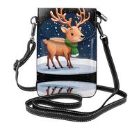 JKDGOJ Christmas deer under snowflakes Prints Crossbody bag, mobile phone bag, women's small wallet, a practical gift suitable for going out, exercising, and shopping