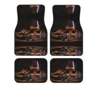 JKDGOJ Cigar and Whiskey Prints Car Floor mats with Anti Slip Front and Rear are Suitable for Cars, Trucks and SUV