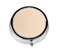 JKDGOJ Cold Ivory Pattern Round Mini Pill Box with 3 compartments for Pill Storage and Portable Travel