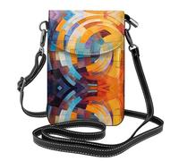 JKDGOJ Colorful Circle Prints Crossbody bag, mobile phone bag, women's small wallet, a practical gift suitable for going out, exercising, and shopping