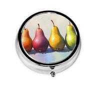 JKDGOJ Colorful Duck Pear Pattern Round Mini Pill Box with 3 compartments for Pill Storage and Portable Travel