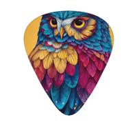 JKDGOJ Colorful owl Pattern Guitar plectrum 12 pieces with three thickness plectrum combinations suitable for bass and ukulele