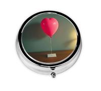 JKDGOJ Confession Balloon Pattern Round Mini Pill Box with 3 compartments for Pill Storage and Portable Travel