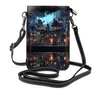 JKDGOJ Creepy town Prints Crossbody bag, mobile phone bag, women's small wallet, a practical gift suitable for going out, exercising, and shopping
