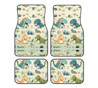 JKDGOJ Cute Little Baby Dinosaur Prints Car Floor mats with Anti Slip Front and Rear are Suitable for Cars, Trucks and SUV