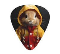 JKDGOJ Cute raincoat bunny Pattern Guitar plectrum 12 pieces with three thickness plectrum combinations suitable for bass and ukulele