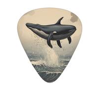 JKDGOJ Dolphin flying in the air Pattern Guitar plectrum 12 pieces with three thickness plectrum combinations suitable for bass and ukulele
