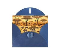 Jkdgoj Elegant African Grassland Animals Pattern Greeting Card For Christmas, Birthdays, And Special Occasions