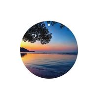 JKDGOJ Evening Sunset on the Beach Pattern 6-piece Round Shape car air freshener with hanging type car accessories