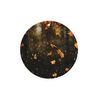 JKDGOJ Falling leaves in the rain Pattern 6-piece Round Shape car air freshener with hanging type car accessories