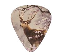 JKDGOJ Fawn in the boughs Pattern Guitar plectrum 12 pieces with three thickness plectrum combinations suitable for bass and ukulele
