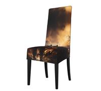 JKDGOJ Firefighters Fighting Fires Pattern Restaurant Chair Covers are Detachable, Super Elastic, and Washable, Suitable for Kitchens