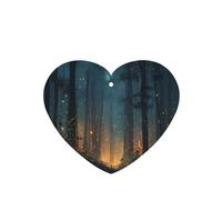 JKDGOJ Fireflies in the Forest Pattern 6-piece Heart Shape car air freshener with hanging type car accessories