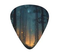 JKDGOJ Fireflies in the Forest Pattern Guitar plectrum 12 pieces with three thickness plectrum combinations suitable for bass and ukulele