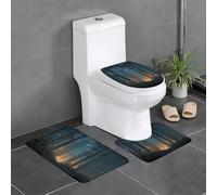 JKDGOJ Fireflies in The Forest Picture 3 Piece Bathroom Rugs Set - Non-Slip Bath Rug Set - Easy to Clean and Maintain - Moisture Blocking and Durable